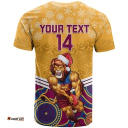 custom brisbane lions football christmas t shirt merry xmas 2023 mix aboriginal art
