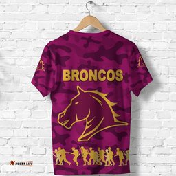 brisbane broncos t shirt anzac day camouflage vibes maroon