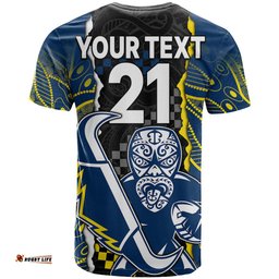 custom text and number nrl combine warriors and cowboys t shirt maori mixed aboriginal