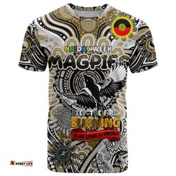 custom collingwood magpies naidoc week 2024 t shirt mascot football dt02