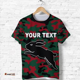 custom personalised south sydney rabbitohs t shirt anzac day camouflage vibes