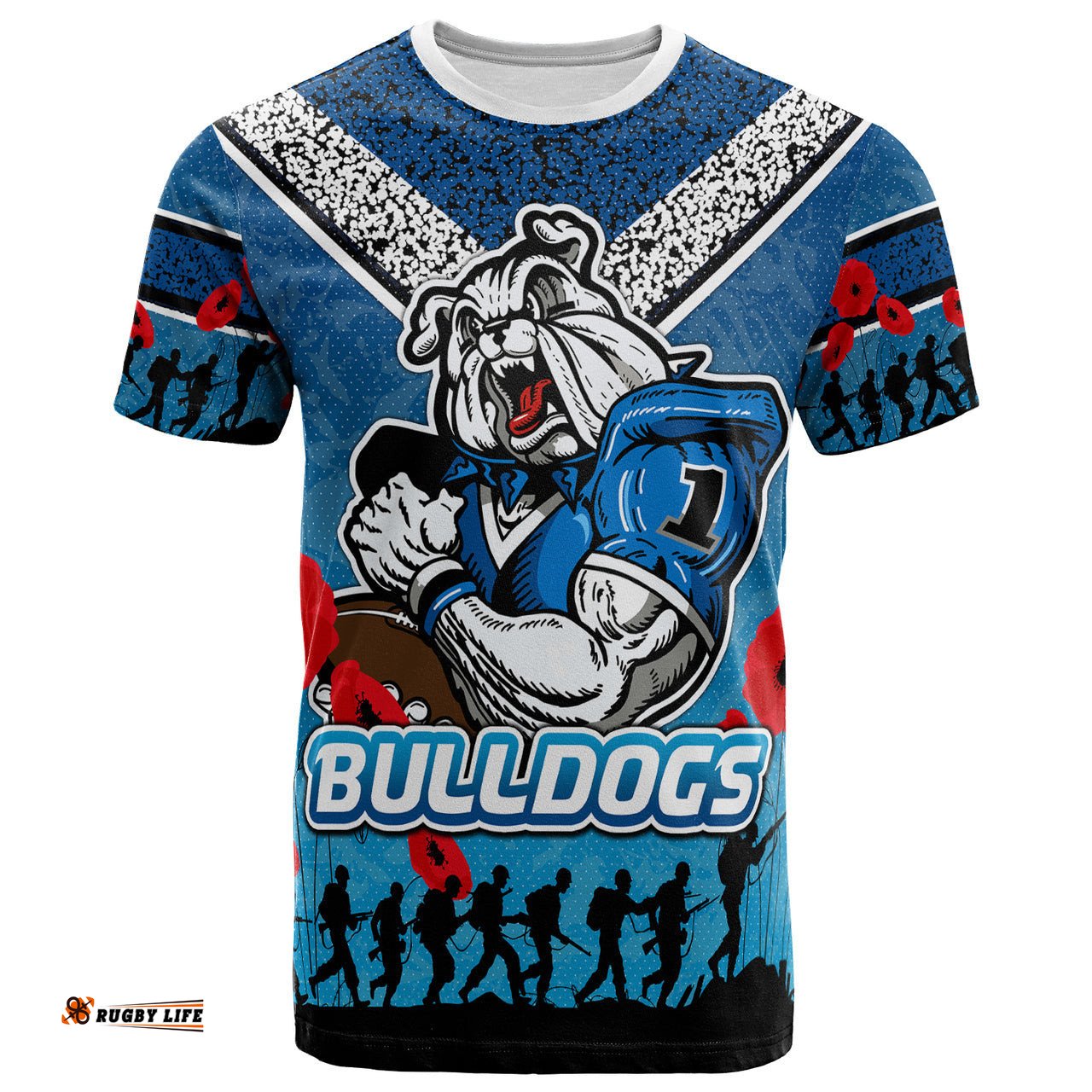 bulldogs rugby t shirt custom anzac bulldogs t shirt rlt13