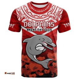 custom text and number dolphins rugby anzac 2023 t shirt dots poppy mix camouflage lest we forget