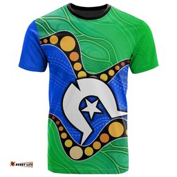 torres strait islands t shirt flag with aboriginal patterns