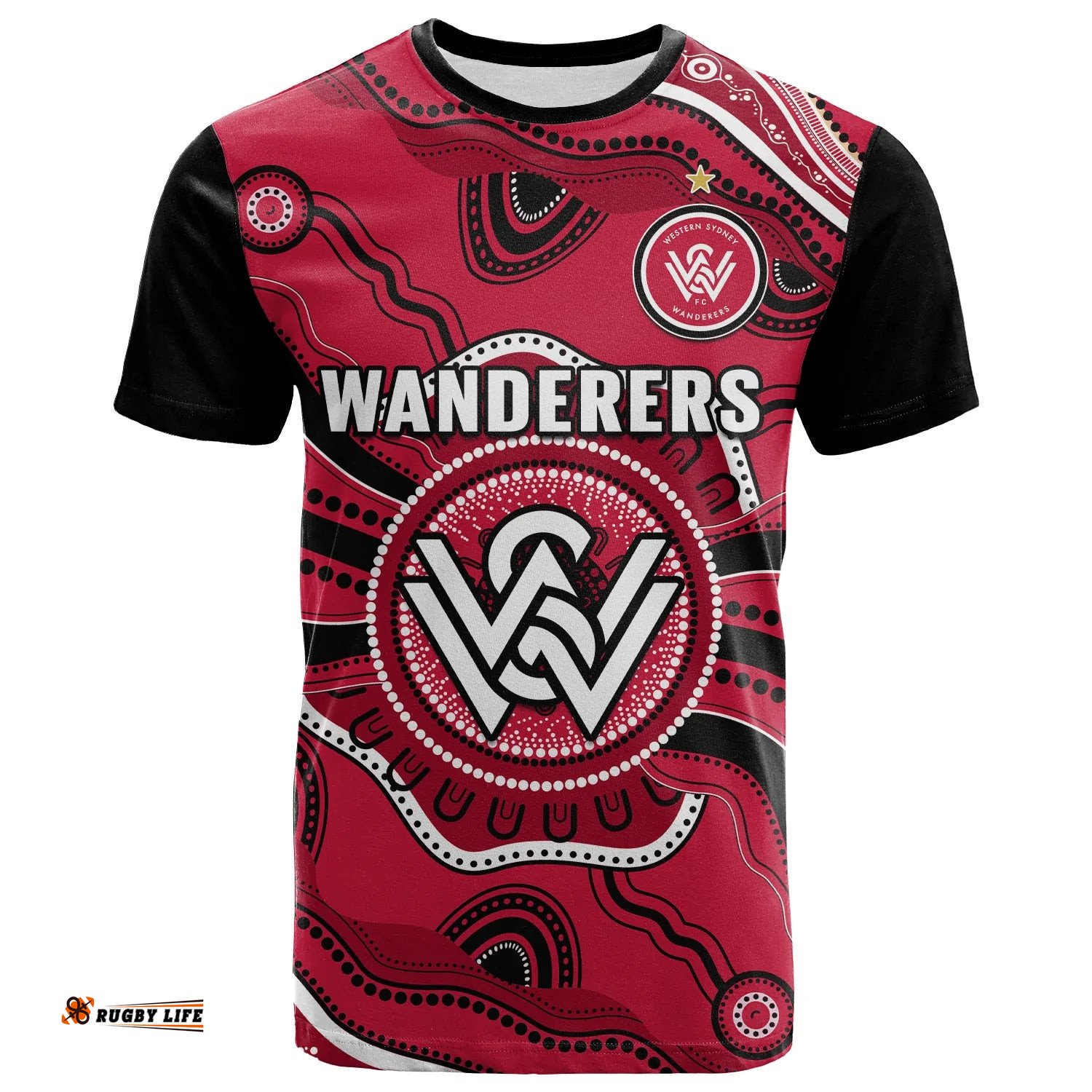 western sydney wanderers football t shirt aboriginal art