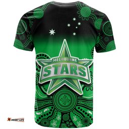 stars cricket t shirt melbourne team green gradient aboriginal art