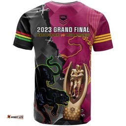 panthers and broncos rugby t shirt 2023 grand final penrith brisbane together