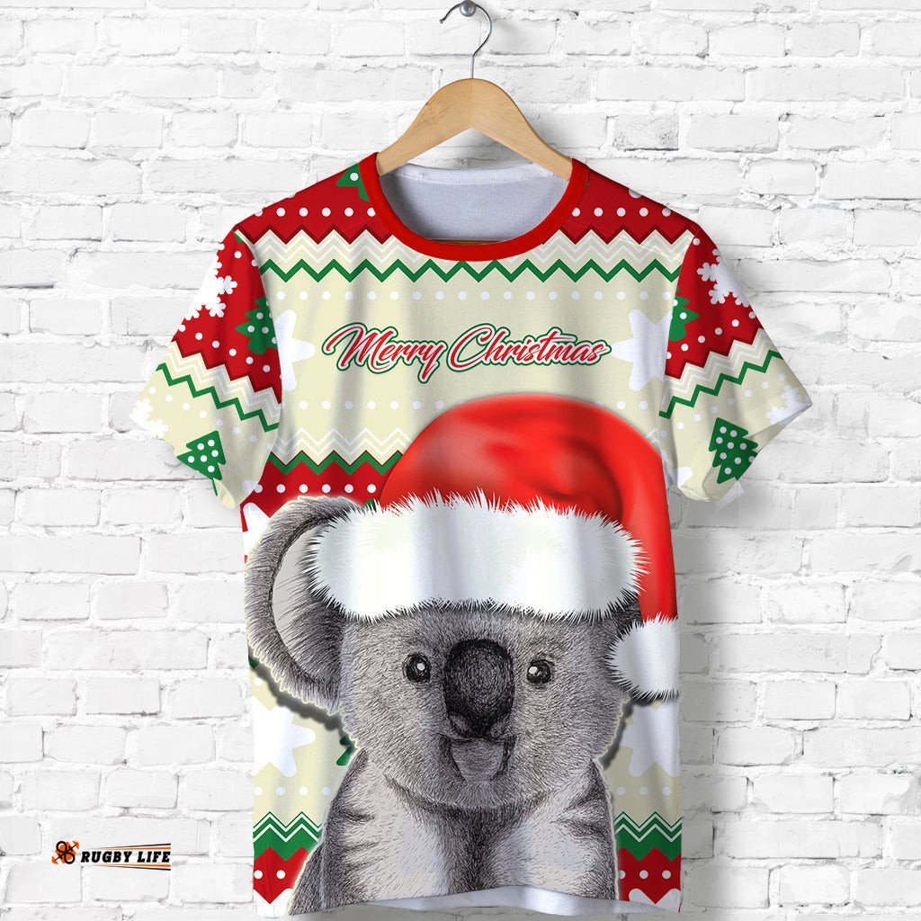 australia merry christmas t shirt koala lovers