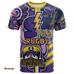 storm rugby t shirt custom storm rugby ball aboriginal indigenous sport style t shirt