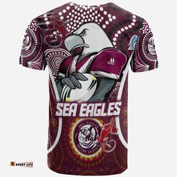 sea eagles rugby t shirt custom manly sea eagles mascot with aboriginal art personalised player and number t shirt rlt14