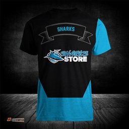 cronulla sutherland sharks t shirt flame ball nrl