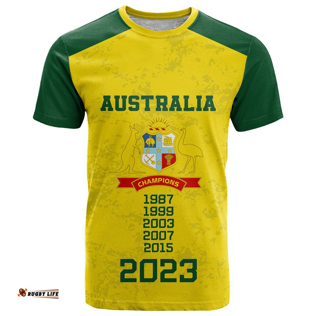 custom australia cricket t shirt history champions world cup unique