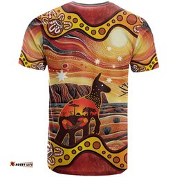 northern territory uluru t shirt ayers rock kangaroo aboriginal art