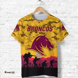 brisbane broncos anzac 2022 t shirt simple style gold