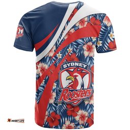 sydney roosters t shirt hibiscus sport style nrl 0