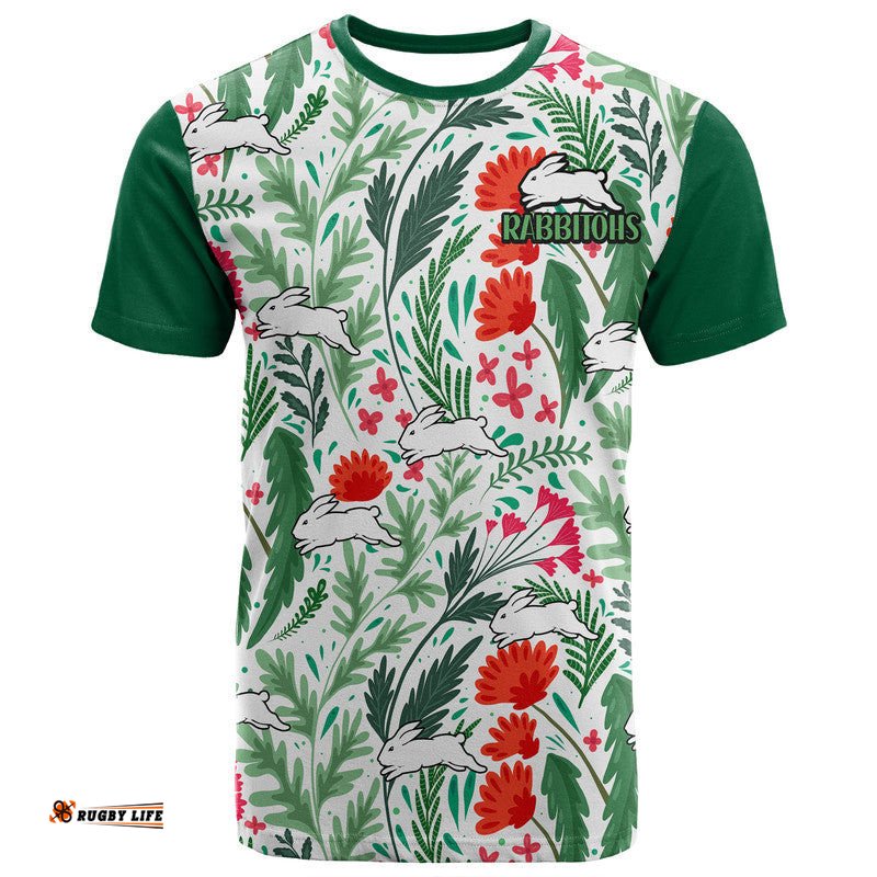 custom personalised rabbitohs poppy flowers field t shirt