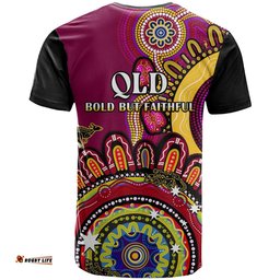queensland state t shirt qld australian indigenous art