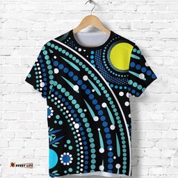 custom text and number aboriginal t shirt river of life