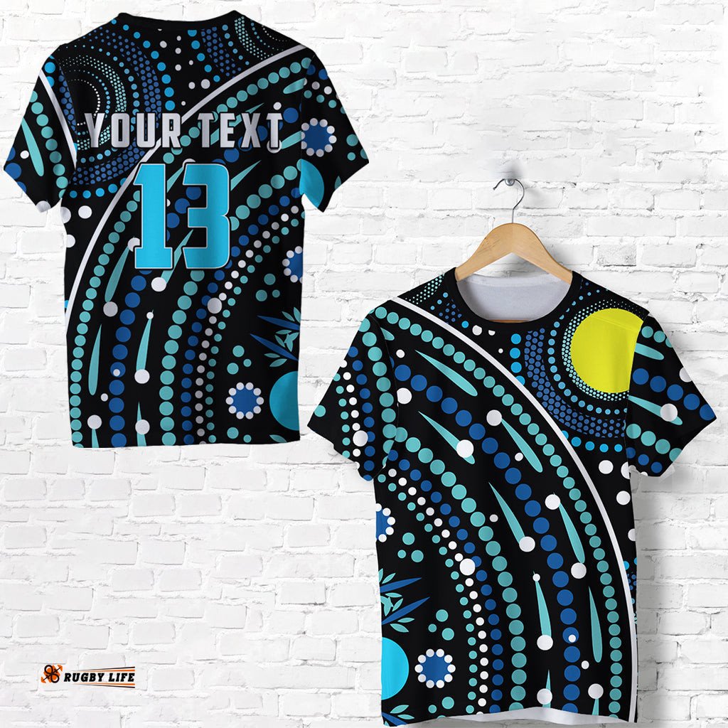 custom text and number aboriginal t shirt river of life