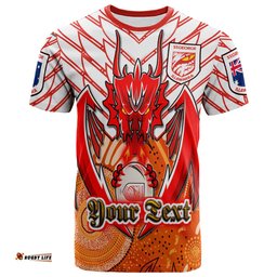 st george aboriginal rugby t shirt custom indigenous super dragons with australia flag