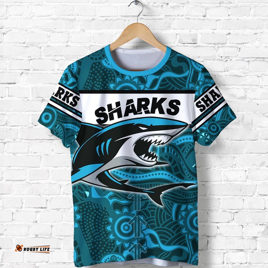 custom personalised sharks t shirt cronulla aboriginal power style