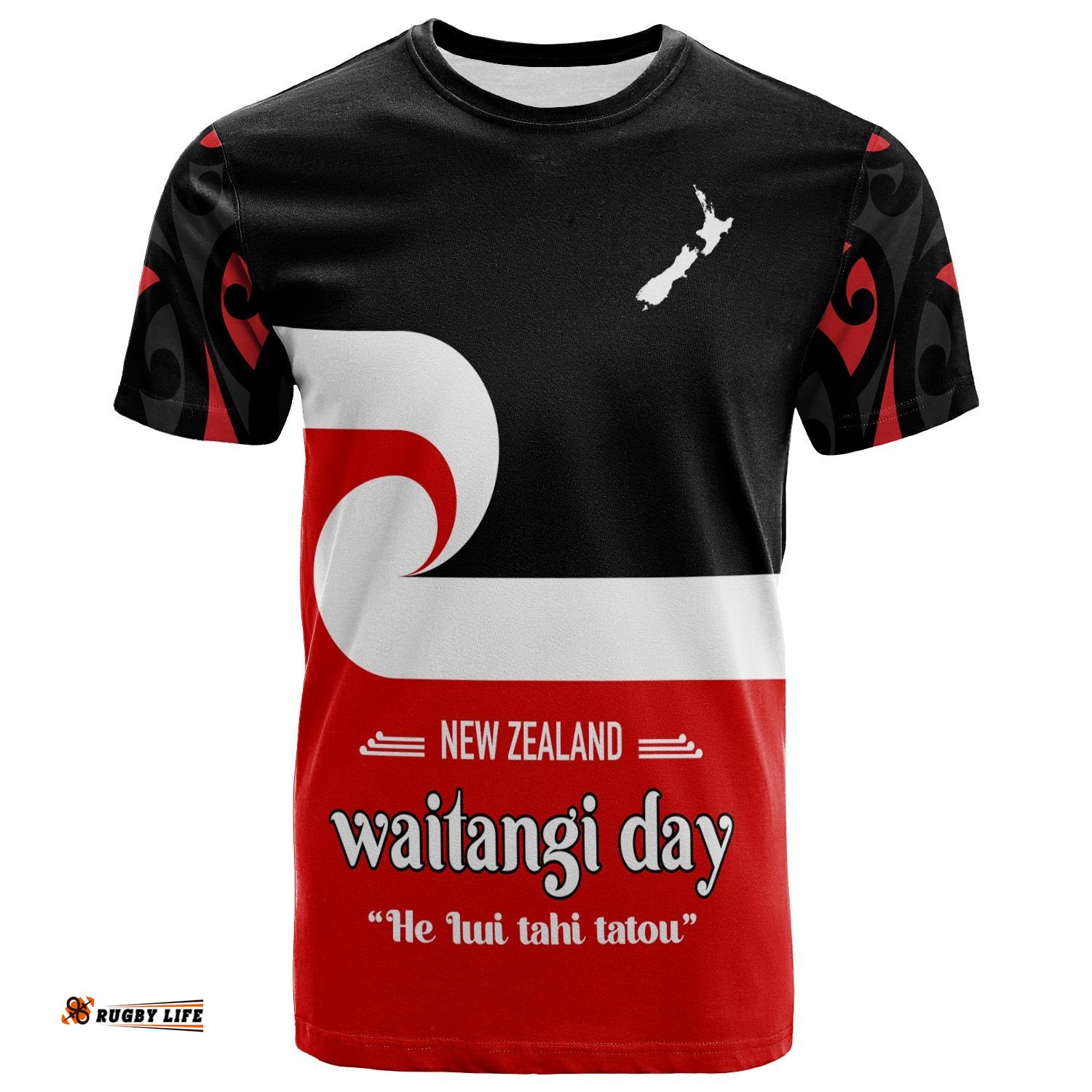 waitangi day t shirt maori fern and tino rangatiratanga flag