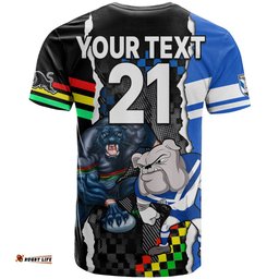 custom nrl combine bulldogs and panthers t shirt