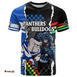 custom nrl combine bulldogs and panthers t shirt