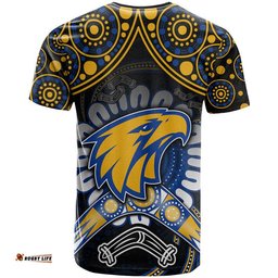 west coast eagles t shirt boomerang indigenous dots