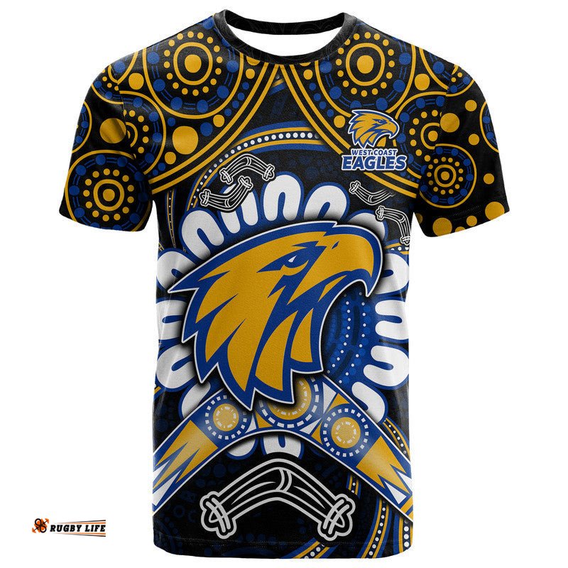 west coast eagles t shirt boomerang indigenous dots