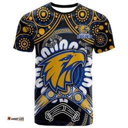 west coast eagles t shirt boomerang indigenous dots