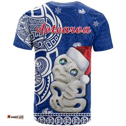 new zealand christmas t shirt hei tiki blue pohutukawa meri kirihimete