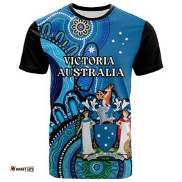 custom personalised victoria state t shirt australian indigenous art