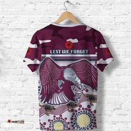 custom personalised sea eagles anzac day t shirt simple indigenous camouflage