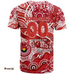 custom naidoc week 2024 swans t shirt aboriginal animals keep the fire burning dt02
