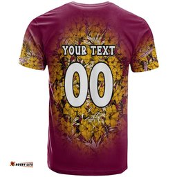 brisbane broncos t shirt polynesian hibiscus tropical vintage nrl