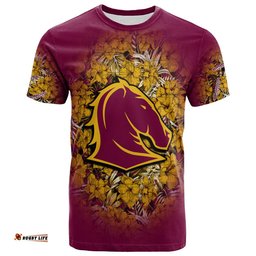 brisbane broncos t shirt polynesian hibiscus tropical vintage nrl