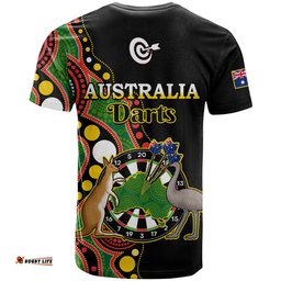 australia darts indigenous art mix kangaroo and emu t shirt