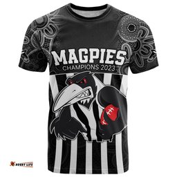 custom afl magpies champions 2023 t shirt proud collingwood aboriginal vibe