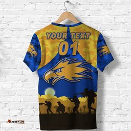 custom personalised west coast eagles anzac t shirt simple style royal blue