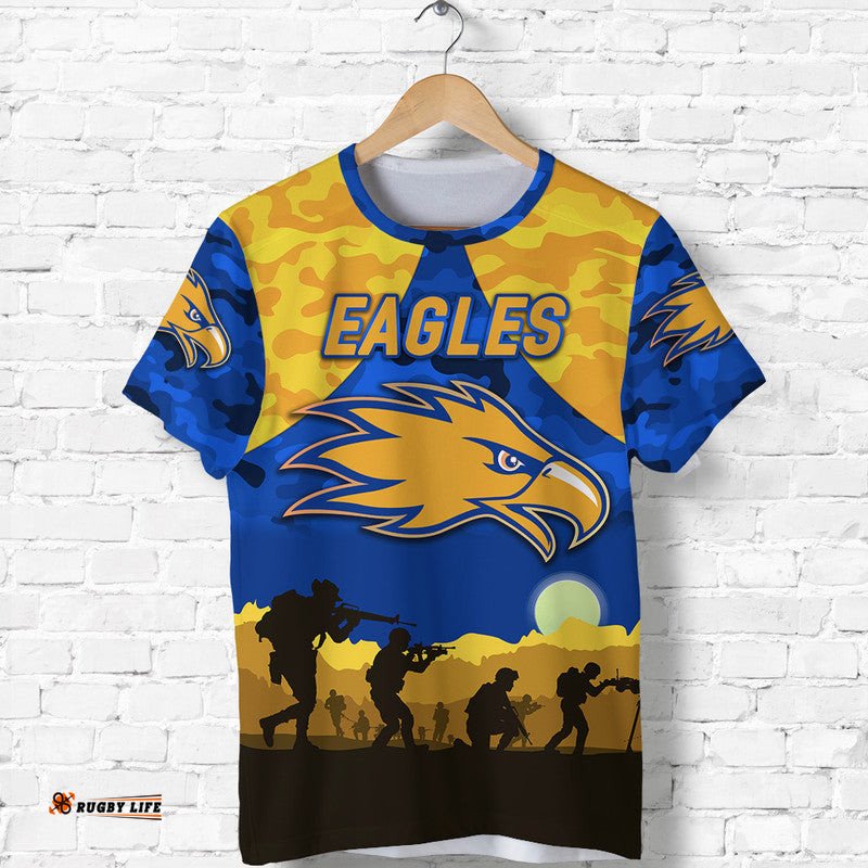 custom personalised west coast eagles anzac t shirt simple style royal blue
