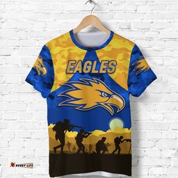 custom personalised west coast eagles anzac t shirt simple style royal blue