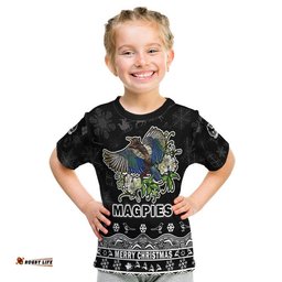collingwood pies unique winter season t shirt magpies merry christmas