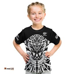 custom text and number aotearoa silver fern rugby sevens t shirt maori tribal all black
