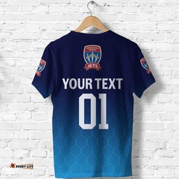 custom personalised newcastle jets t shirt soccer club original style blue