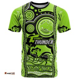 custom sydney thunder cricket t shirt happy australia day aboriginal art