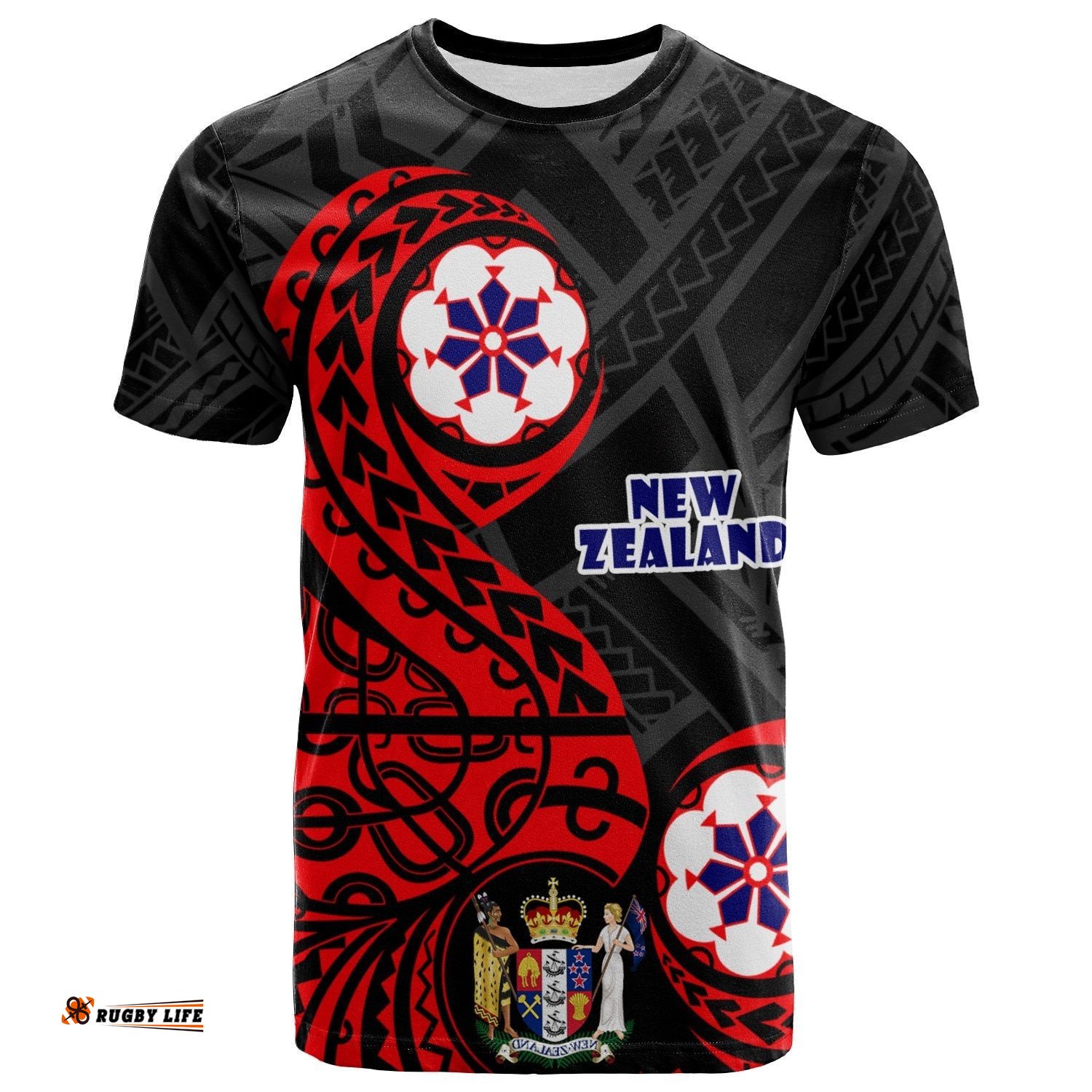 vibe hoodie new zealand t shirt maori flower pattern tt