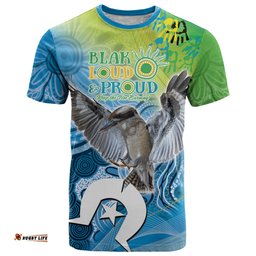 vivid kookaburra naidoc 2024 t shirt aboriginal art style