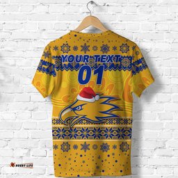 custom personalised west coast eagles t shirt christmas simple style gold