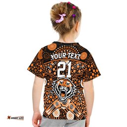 custom personalised wests tigers rugby t shirt boomerang indigenous dots
